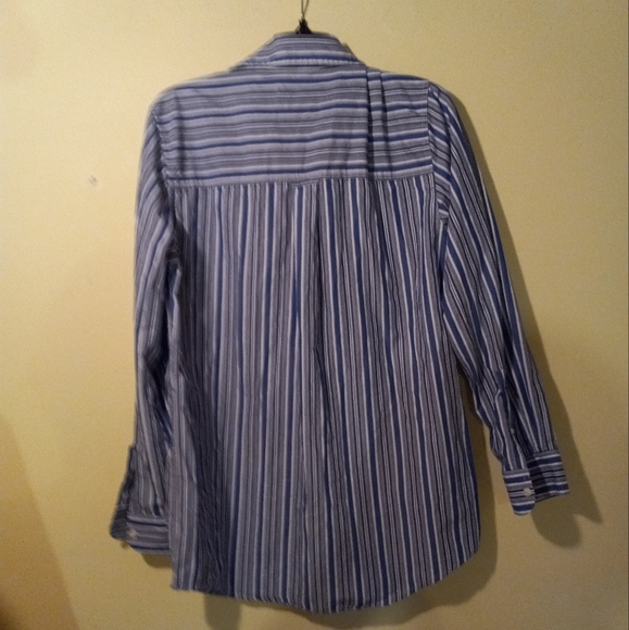 Men's Chaps EZ Care Button Up Striped Long Sleeve Shirt. - Picture 3 of 3